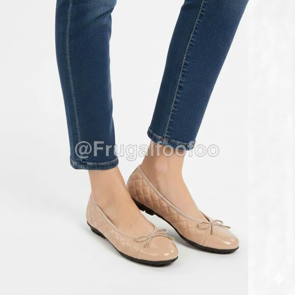 Paul Mayer Quilted Leather Ballet Flats Shoes Loafers Blush 6.5M New - Picture 1 of 10